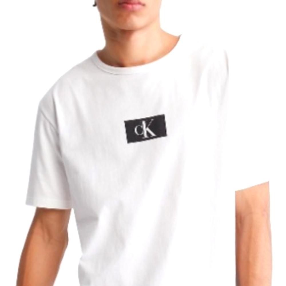White, Calvin Klein logo tee, Large